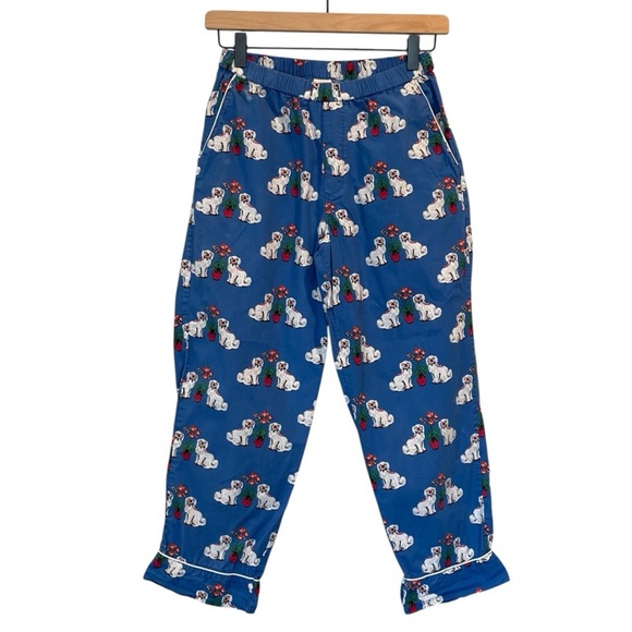 Printfresh Blue Long Pajama Set Dog Pattern, Anthropologie, Organic Cotton, XXS - Picture 4 of 16